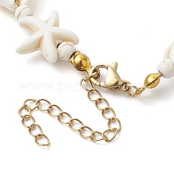 Synthetic Turquoise & Magnesite & Natural Cowrie Shell Beaded Bracelets&nbsp;BJEW-JB10691