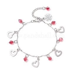 304 Stainless Steel & Alloy Rhinestone Charms Bracelets&nbsp;BJEW-JB12447-03