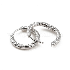 Non-Tarnish 304 Stainless Steel Grooved Hoop Earrings&nbsp;X-EJEW-M218-01B-P