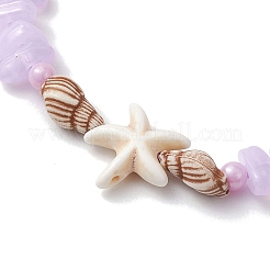4Pcs Adjustable Synthetical Turquoise Starfish Braided Bead Bracelets&nbsp;BJEW-JB10225