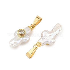 Natural Baroque Keshi Pearl Pendants&nbsp;PALLOY-JF06012
