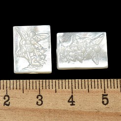 Carved Natural White Shell Cabochons&nbsp;SSHEL-N038-07-03