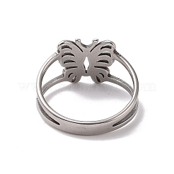 Non-Tarnish 201 Stainless Steel Butterfly Finger Ring&nbsp;RJEW-J051-39P