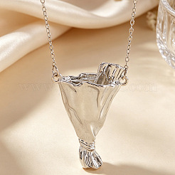 Alloy Bouquet Pendant Necklaces for Dried Flower&nbsp;WGF058D-01