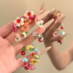 Acrylic & Titanium Alloy & Glass Stud Dangle Earrings for Women&nbsp;WG621FA-01