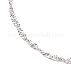 2Pcs 2 Colors 304 Stainless Steel Singapore Chain Bracelet Making&nbsp;AJEW-JB01345
