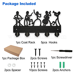 Wood & Iron Wall Mounted Hangers&nbsp;HJEW-WH0055-117