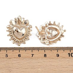 Brass Heart Stud Earrings&nbsp;EJEW-Z131-01KCG