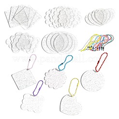 40Pcs 10 Style Acrylic Transparent Blank Pendants with Glitter&nbsp;DIY-CJC0002-013