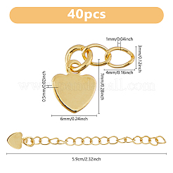 40Pcs Rack Plating Brass Curb Chain Extender&nbsp;KK-DC0004-26