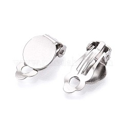304 Stainless Steel Clip-on Earring Findings&nbsp;STAS-WH0047-120P