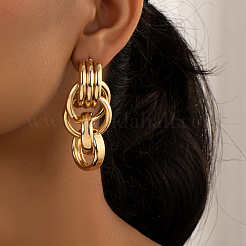 Alloy Dangle Stud Earrings&nbsp;FS-WG57866-01