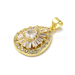 Brass Micro Pave Cubic Zirconia Pendants&nbsp;FIND-Z023-17G