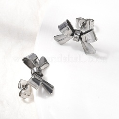 304 Stainless Steel Bowknot Stud Earrings&nbsp;EJEW-Z136-01P