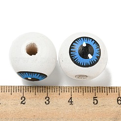 Printed Wood European Beads&nbsp;WOOD-G022-16B