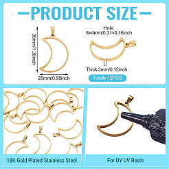 12Pcs 304 Stainless Steel Open Back Bezel Pendants&nbsp;STAS-TA0006-50A
