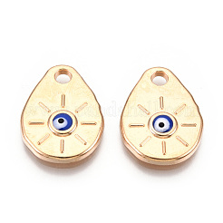 Rack Plating Light Gold Tone Alloy Enamel Pendants&nbsp;PALLOY-T077-227