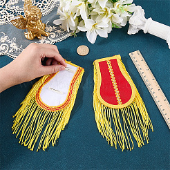 1 Pair Non-woven Fabrics & Polyester Tassel Epaulettes&nbsp;AJEW-CN0007-72A-02