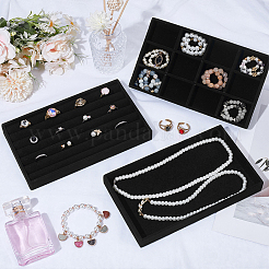 3Pcs 3 Styles Rectangle Velvet Display Trays&nbsp;ODIS-SP0002-22