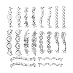 20Pcs 10 Styles Alloy & Crystal Rhinestone & Plastic Pearl Shoe Buckle Clips&nbsp;FIND-PH0024-68P