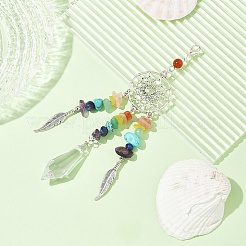 Chakra Natural & Synthetic Gemstone Chips & Alloy Pendant Decorations&nbsp;HJEW-FS00024
