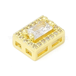 Brass Pave Clear Cubic Zirconia Slide Charms&nbsp;LS-KK-F875-12G-03
