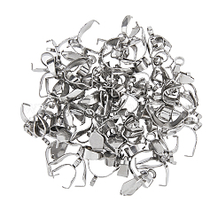 80Pcs 8 Style 201 Stainless Steel Pendant Pinch Bails&nbsp;STAS-FH0001-73