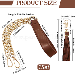 1Pc Imitation Leather with Alloy Curb Chain Purse Chains&nbsp;FIND-CL0002-07
