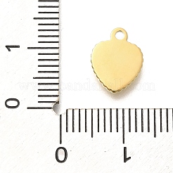 Ion Plating(IP) 304 Stainless Steel Pave Shell Heart Charms&nbsp;STAS-K263-72G