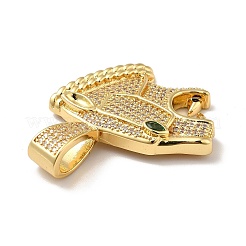 Brass Micro Pave Clear Cubic Zirconia Pendants&nbsp;KK-H433-36G