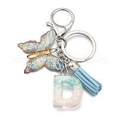 26Pcs Transparent Epoxy Resin & Transparent Acrylic & Faux Suede Tassel Keychain&nbsp;KEYC-JKC01202-04