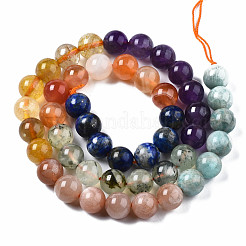 Natural Amazonite & Sunstone & Citrine & Amethyst & Prehnite & Botswana Agate & Lapis Lazuli Beads Strands&nbsp;G-S376-003B