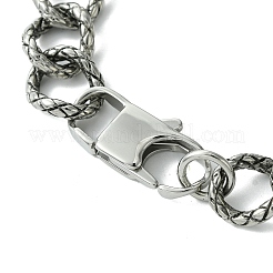 304 Stainless Steel Twisted Bracelets for Women Men&nbsp;BJEW-C063-06AS