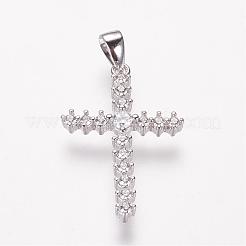 Brass Micro Pave Cubic Zirconia Pendants&nbsp;ZIRC-E108-10P-NR