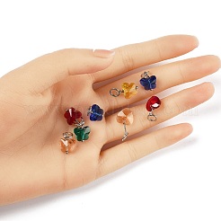 16Pcs 8 Colors Faceted Transparent Glass Charms&nbsp;GLAA-FP0001-14