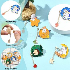 6Pcs 6 Styles Zinc Alloy Enamel Animal Fishing Pins&nbsp;JEWB-CJ0001-56