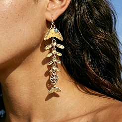 Ocean Alloy & Synthetic Turquoise Dangle Earrings&nbsp;WGCA288-01