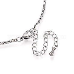 304 Stainless Steel Crystal Rhinestone Rectangle Link Chain Necklaces&nbsp;NJEW-T016-07S