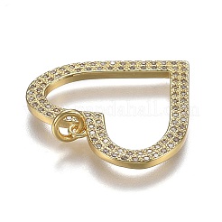 Brass Micro Pave Clear Cubic Zirconia Pendants&nbsp;ZIRC-A011-14G