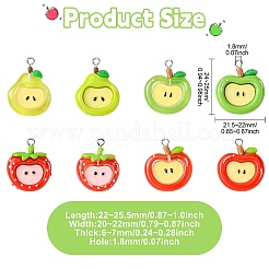 40Pcs 8 Styles Opaque Resin Pendants&nbsp;RESI-CJ0004-60