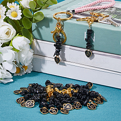 24Pcs 12 Styles Natural Obsidian Chips Beads Pendant Decoration&nbsp;HJEW-FH00067