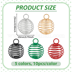50Pcs 5 Colors Spray Painted Stainless Steel Wire Pendants&nbsp;FIND-PH0027-06