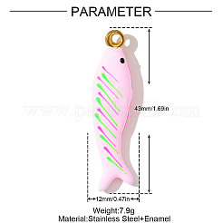 304 Stainless Steel Enamel Pendants&nbsp;STAS-OY003-03G-02