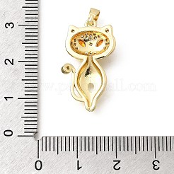 Brass Cubic Zirconia Pendants&nbsp;KK-B187-13G