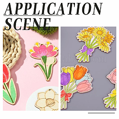 1Set Flower Unfinished Blank Wooden Pendants Set for Painting Arts&nbsp;HJEW-SC0002-71