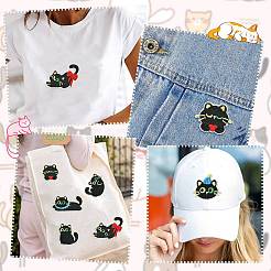 12Pcs 6 Styles Cat Shapes Computerized Embroidery Cloth Iron On/Sew On Patches&nbsp;PATC-CJ0001-06