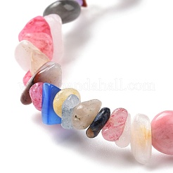 Mixed Gemstone Chips Stretch Bracelet for Women&nbsp;BJEW-JB08431-01