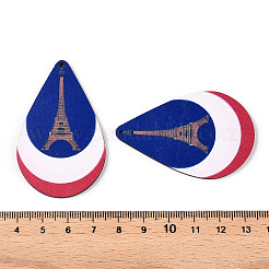 French Theme Printed Wood Pendants&nbsp;WOOD-N016-11
