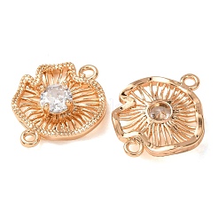 Brass Pave Clear Cubic Zirconia Connector Charms&nbsp;CU-CBAEC99-11G