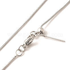 1mm Rack Plating Brass Box Chain Adjustable Slider Necklaces for Women Men&nbsp;MAK-L044-02P